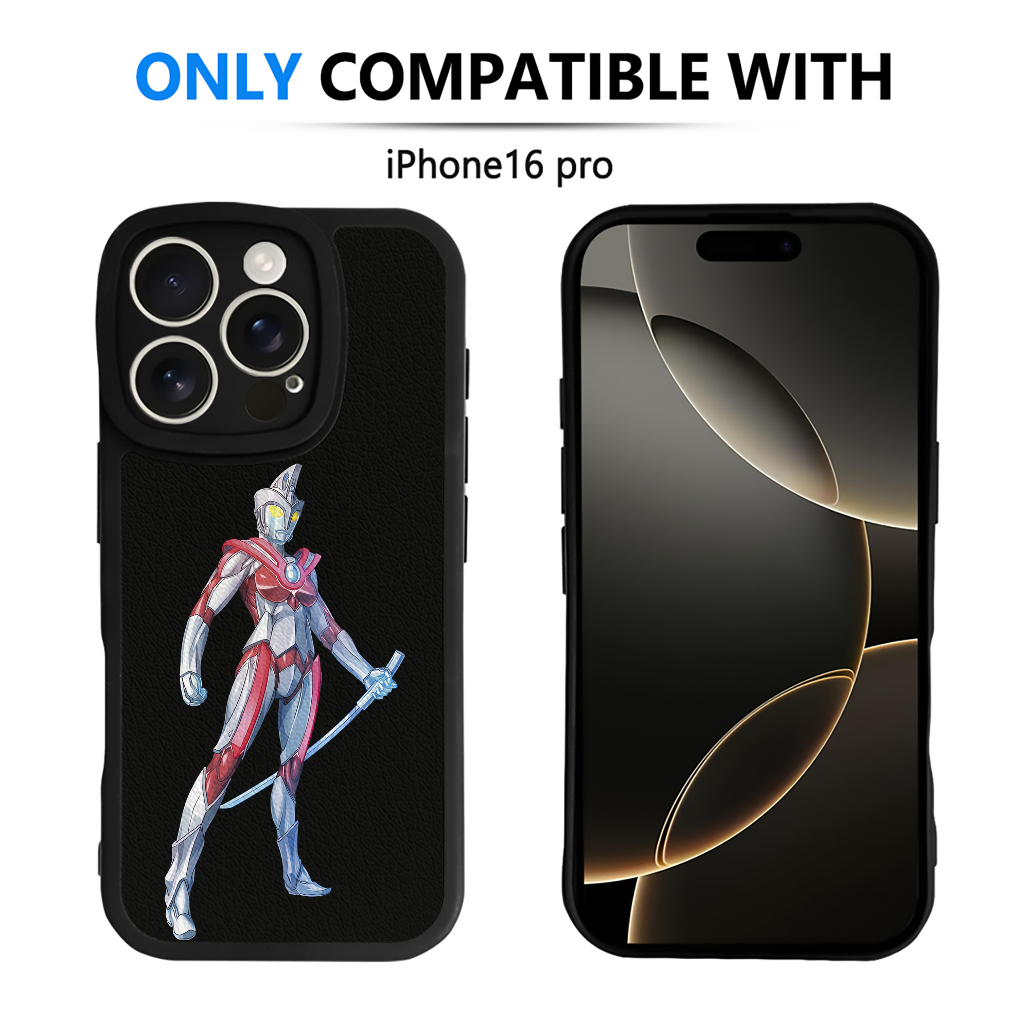 （画像用） ウルトラマン Ultraman 【iPhone 16シリーズ対応】シリコンスマホケース（レザー調） 材質：シリコン